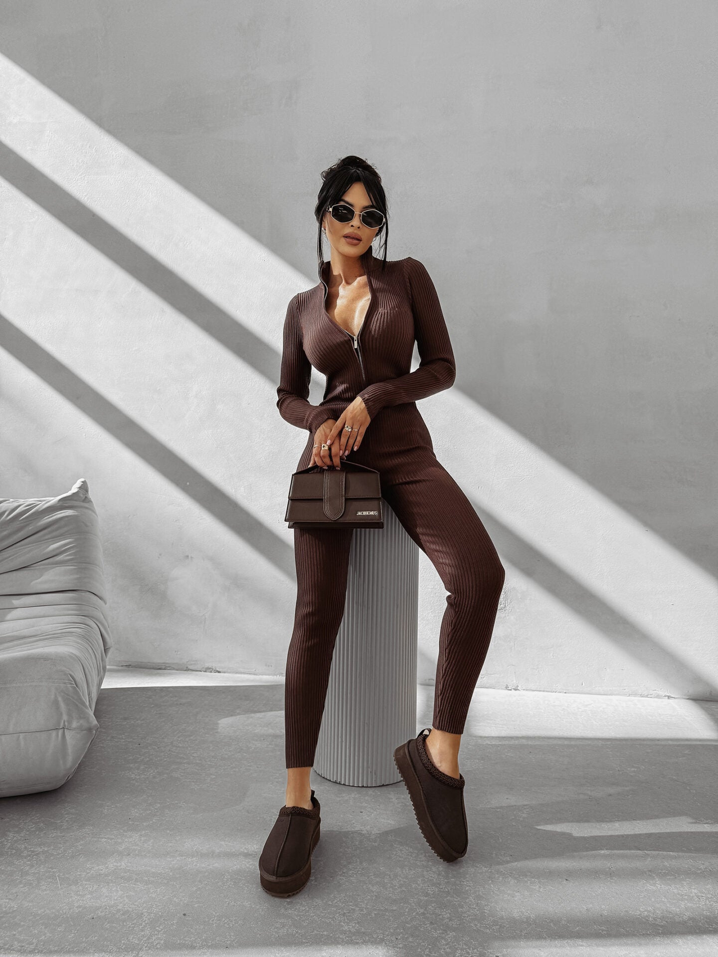 NEXTION chocolate skinny jumpsuit