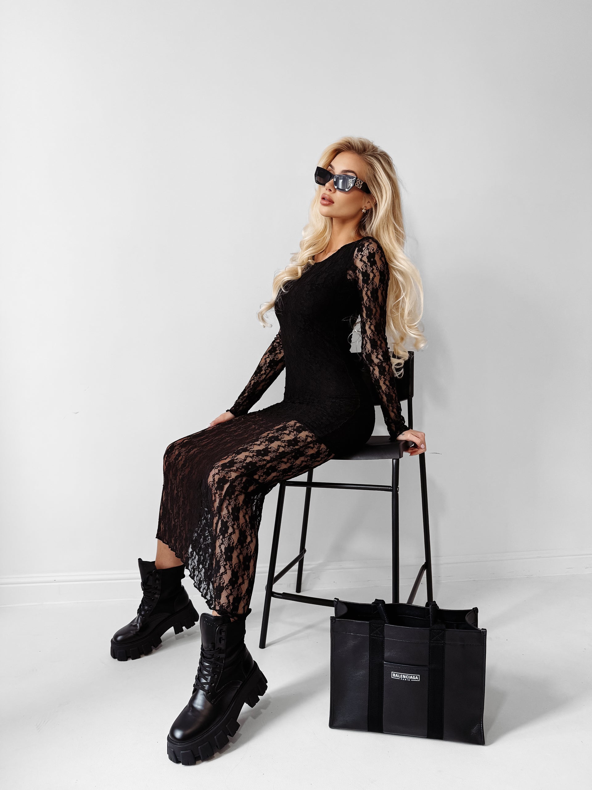 DARK SPICE black lace dress