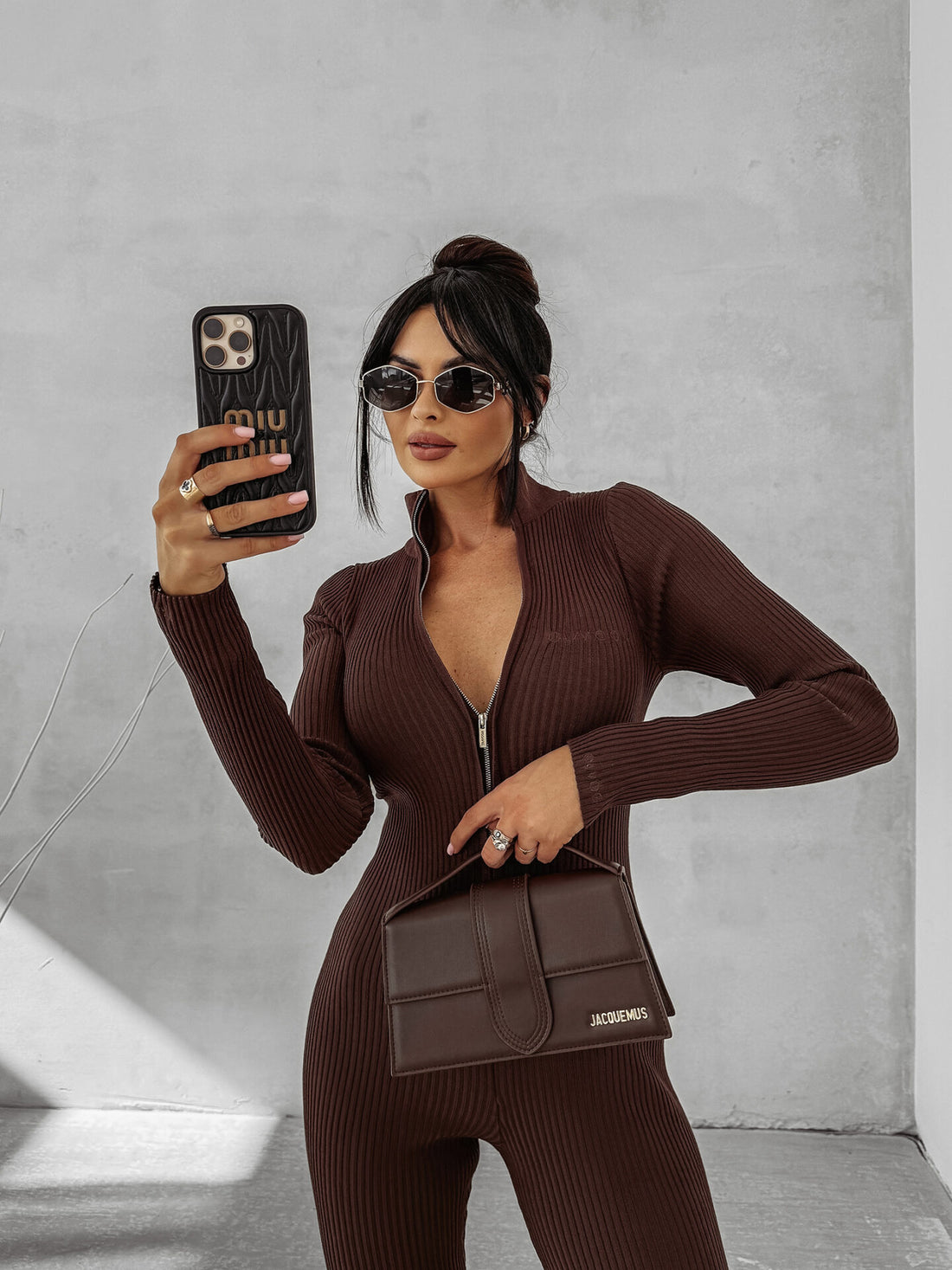 NEXTION chocolate skinny jumpsuit