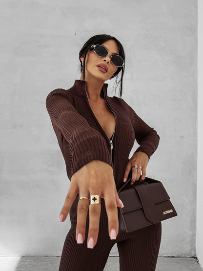 NEXTION chocolate skinny jumpsuit