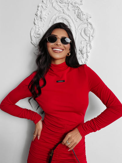 LUMIER fitted dress red